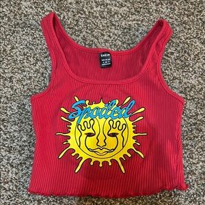 SHEIN Red Graphic Tank Top